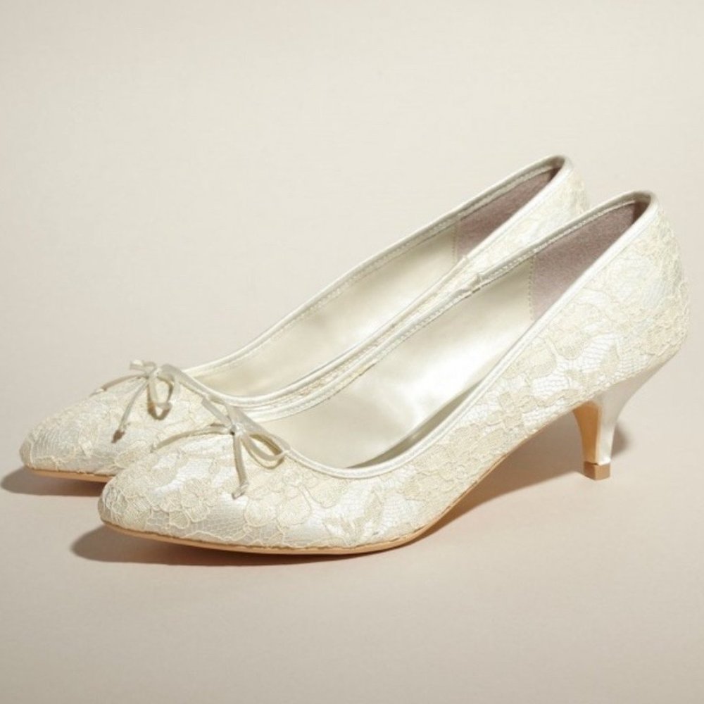 FSJ Women Round Toe Graceful  Pumps mid Heels Shoe